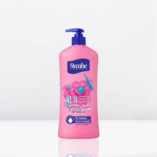 Swabe Kids by Mak's Bubble Gum Breeze 3-in-1 Shampoo, Conditioner and Body Wash 550ml