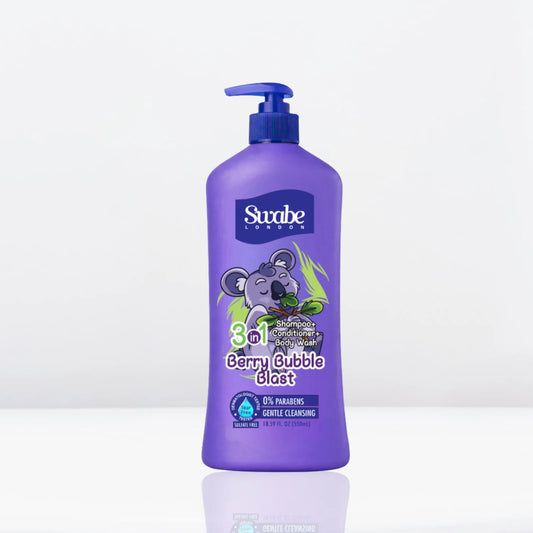 Swabe Kids by Mak's Berry Bubble Blast 3-in-1 Shampoo, Conditioner and Body Wash 550ml