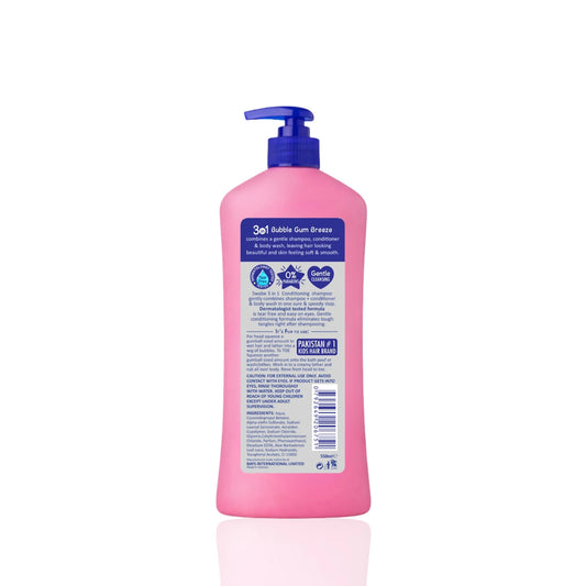 Swabe Kids by Mak's Bubble Gum Breeze 3-in-1 Shampoo, Conditioner and Body Wash 550ml