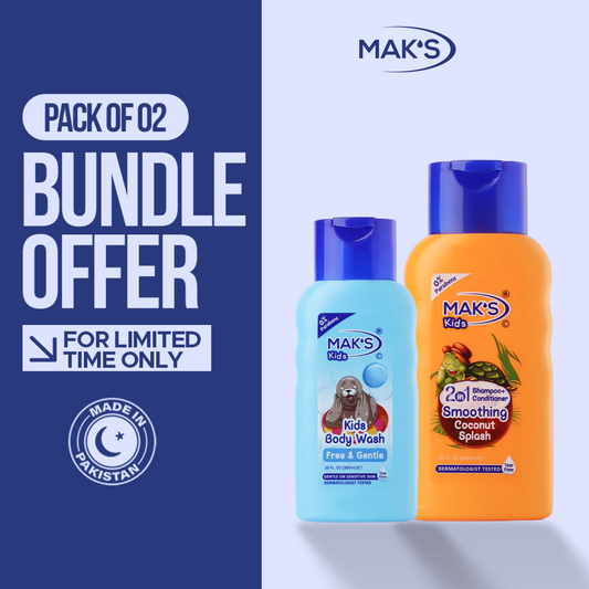 MAK’S Kids Coconut 2-in-1 & Gentle Body Wash Bundle 300ml ×2